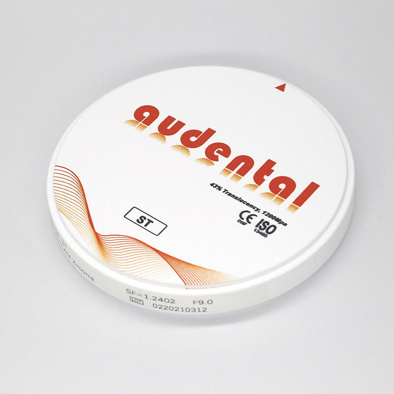 Blocco in zirconio dentale ST/DST CAD CAM a forma di D 95mm per corone solide complete CE