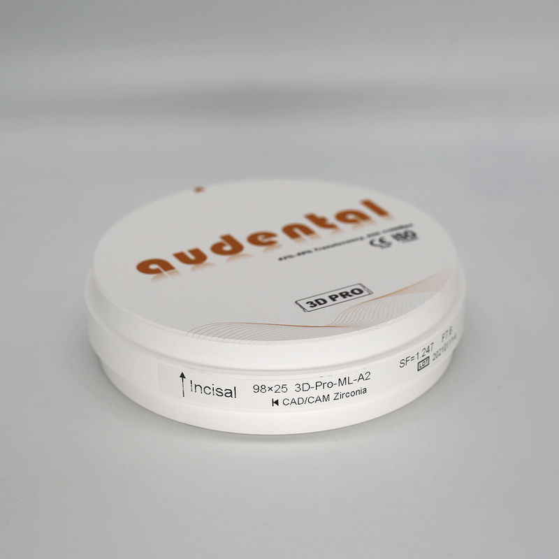 Densità dentale di ceramica circonia ad alta densità dopo sinterizzazione 6.0g/cm3 Radioattività 0.1Bq/g