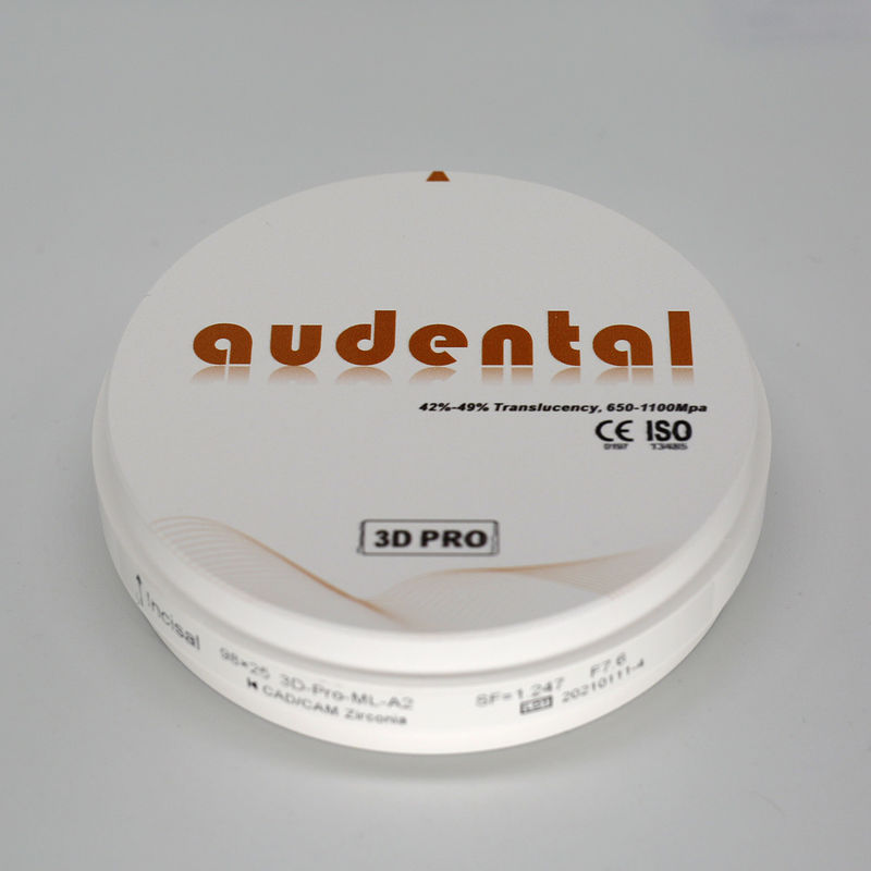 Densità dentale di ceramica circonia ad alta densità dopo sinterizzazione 6.0g/cm3 Radioattività 0.1Bq/g