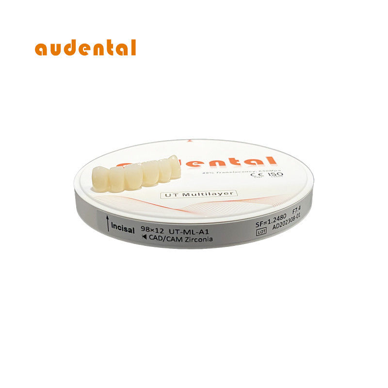 680Mpa blocco di zirconia Con 49% di traslucidità Superficie liscia Vita 16 colore