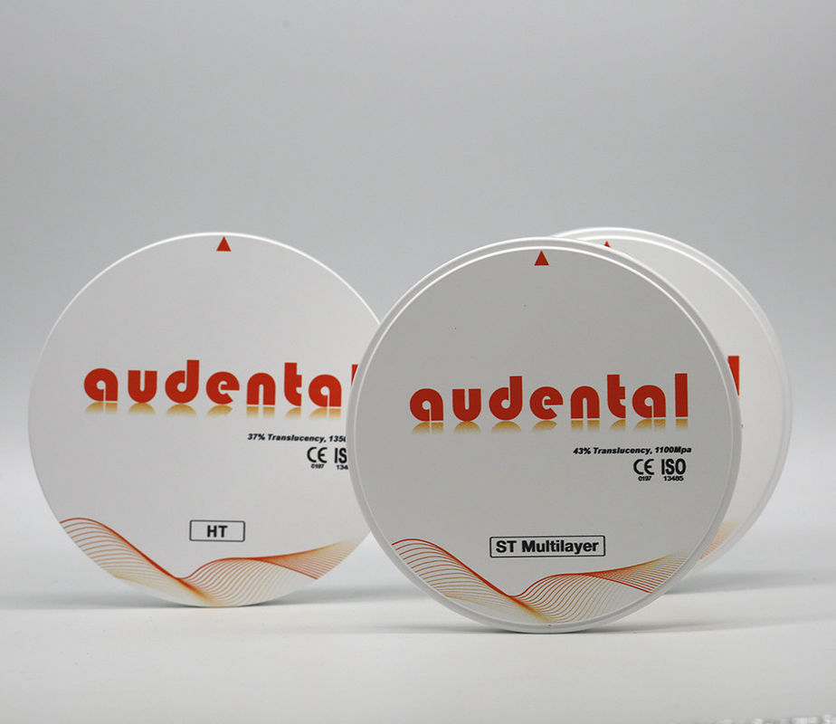 1100Mpa 43% Traslucido ST Multilayer Zirconia Blocchi per finiture lisce Vita 16 Color