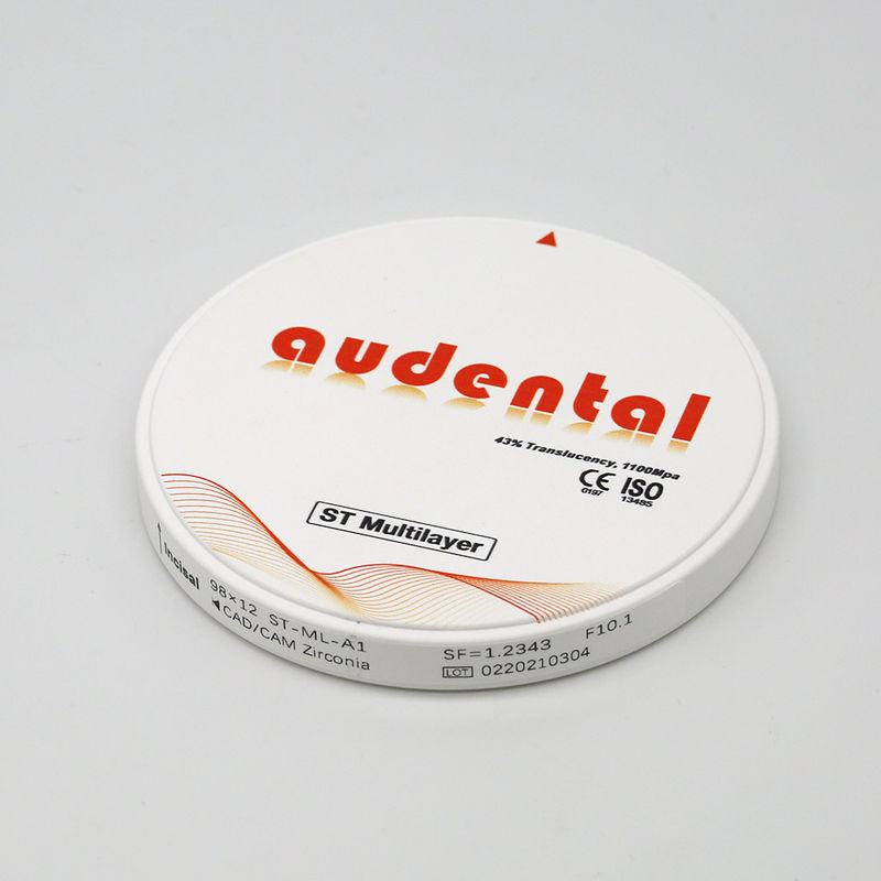 Disco rotondo di zirconia a più strati traslucido ST resistenza flessibile 1100Mpa per restauri dentali