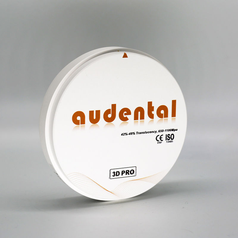 Traslucidità 42-49% Audental CAD CAM Zircon Disc, 20 colori Dental Zirconia Block