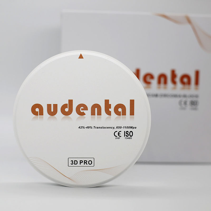 Audental 3d Pro Zirconia Block 1200Mpa 98mm CAD CAM System Materiali di laboratorio dentale 10-30mm per corona interna