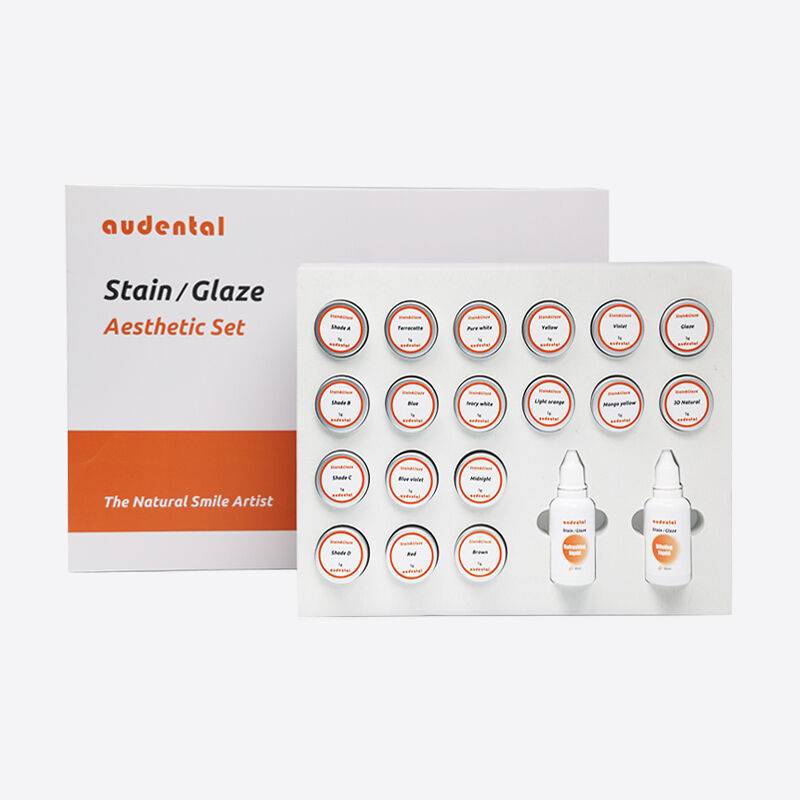 Attrezzature per laboratorio odontotecnico con set di paste pronte per la colorazione e la glassatura, che consentono un'applicazione uniforme e una personalizzazione flessibile del colore