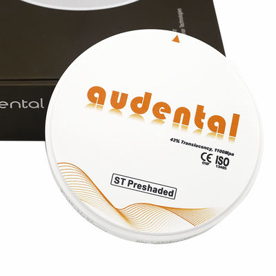 Blocco in zirconio CAD CAM pre-ombreggiato ST/DST Zirconia ad alta traslucenza 43% ISO