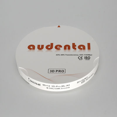 Blocco di zirconio dentale CAD CAM / Disco di fresatura Zirkonzhan vuoto da 95 mm