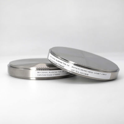 98mm Gr5 Dental Ti Blank CAD CAM Dental Milling Dental Titanium Disc per le corone