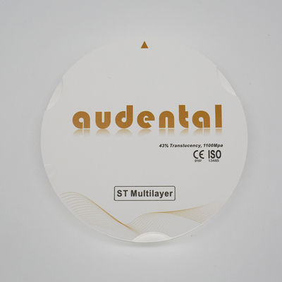 1100Mpa 43% Traslucido ST Multilayer Zirconia Blocchi per finiture lisce Vita 16 Color