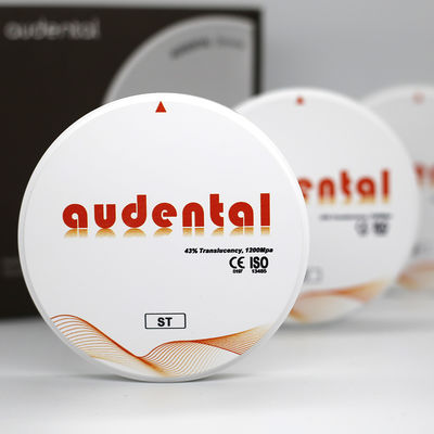 ST Blocco di zirconia dentale bianco supertraslucente con 43% di traslucidità 1200Mpa di resistenza