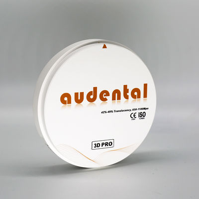 Traslucidità 42-49% Audental CAD CAM Zircon Disc, 20 colori Dental Zirconia Block
