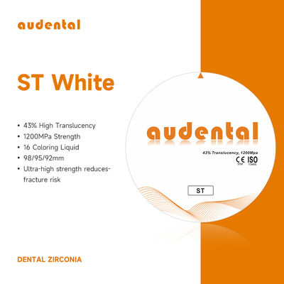 Resistenza flessibile blocchi di zirconia a più strati 43% Traslucidità per restauri dentali