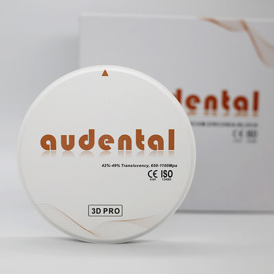 Audental 3d Pro Zirconia Block 1200Mpa 98mm CAD CAM System Materiali di laboratorio dentale 10-30mm per corona interna